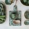 Hello Honey® 13.75" Green Matte Stoneware Cheese Board with Leather Tie